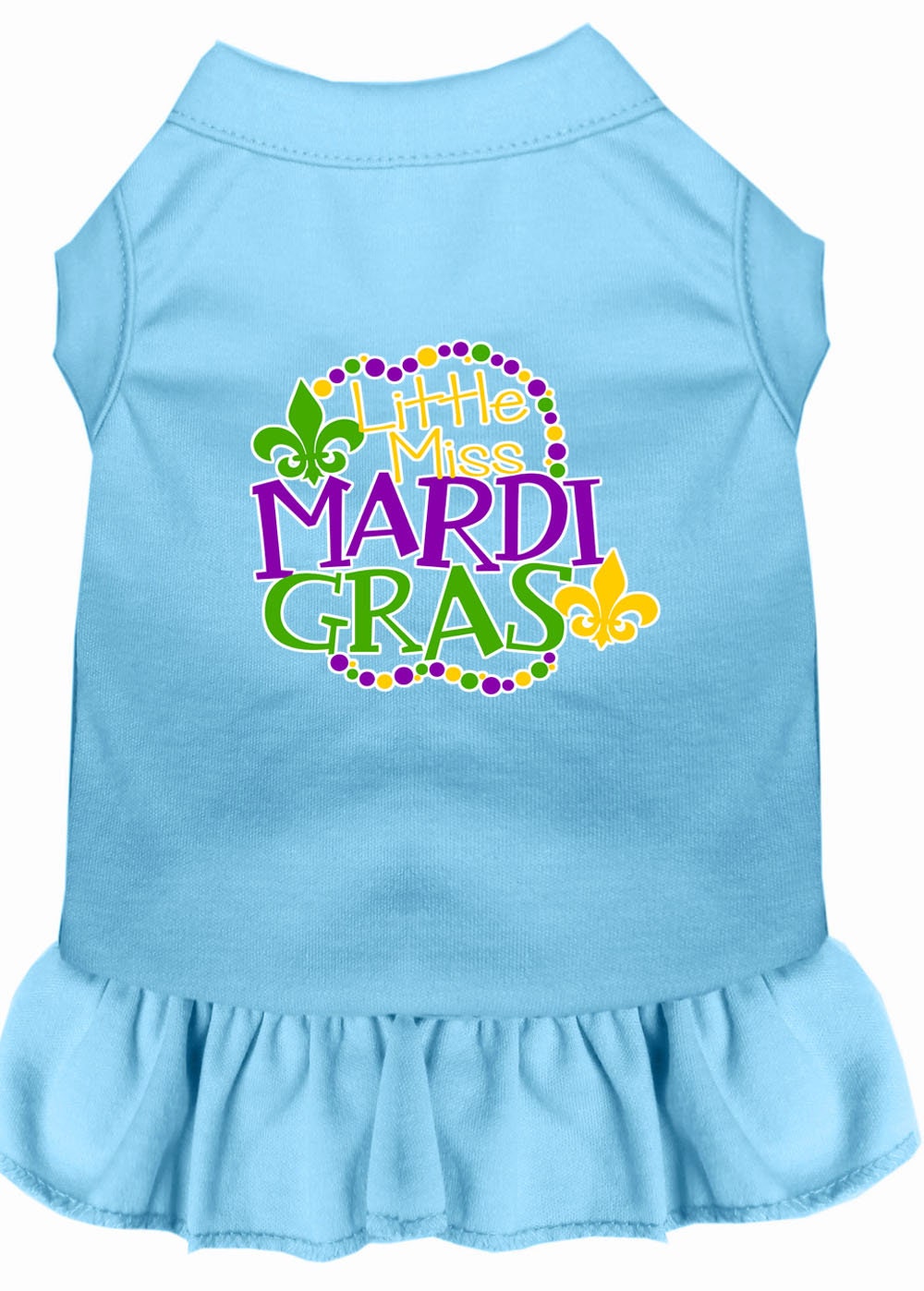 Pet Dress "Little Miss Mardi Gras" Baby Blue