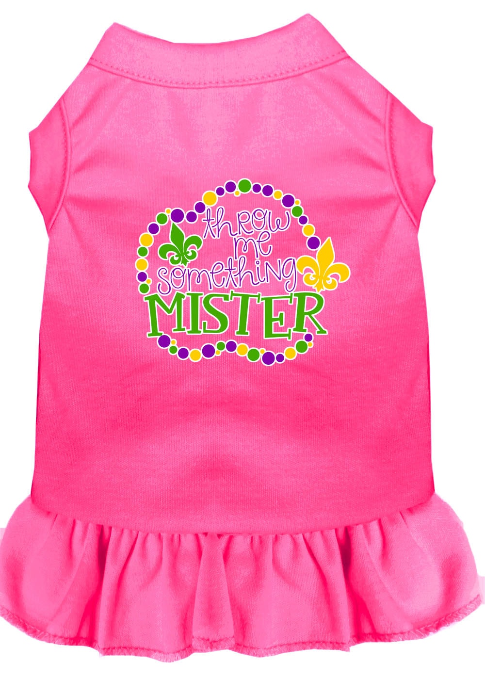 Pet Dress "Throw Me Something Mister" Bright Pink