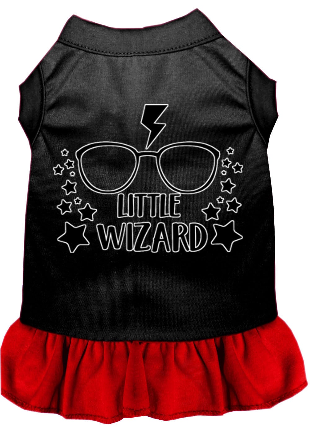 Pet Dress "Little Wizard" Black W Red