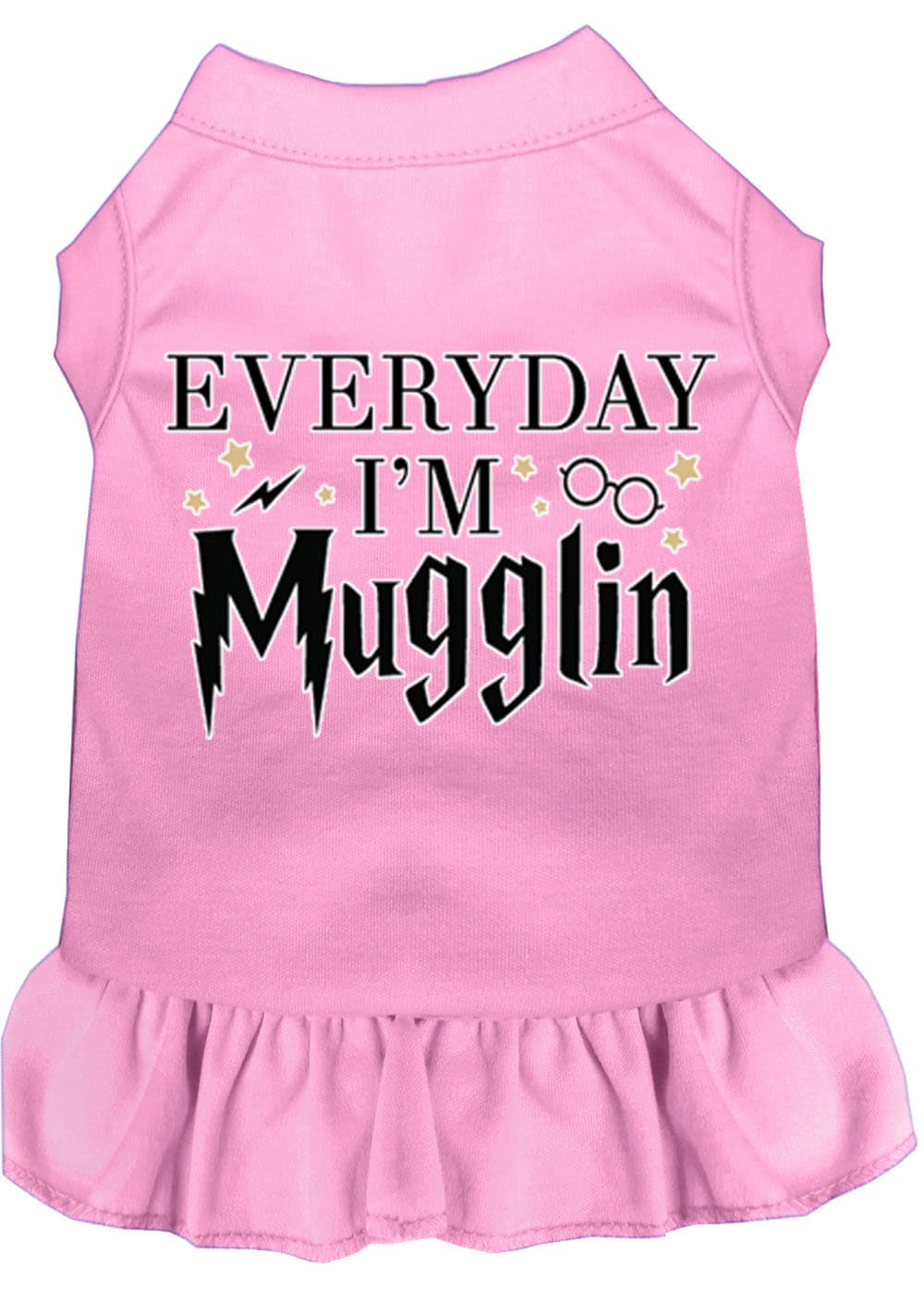 Pet Dress "Everyday I'm Mugglin" Light Pink