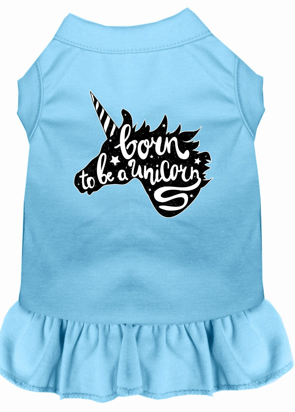 Pet Dress "Born To Be A Unicorn" Baby Blue