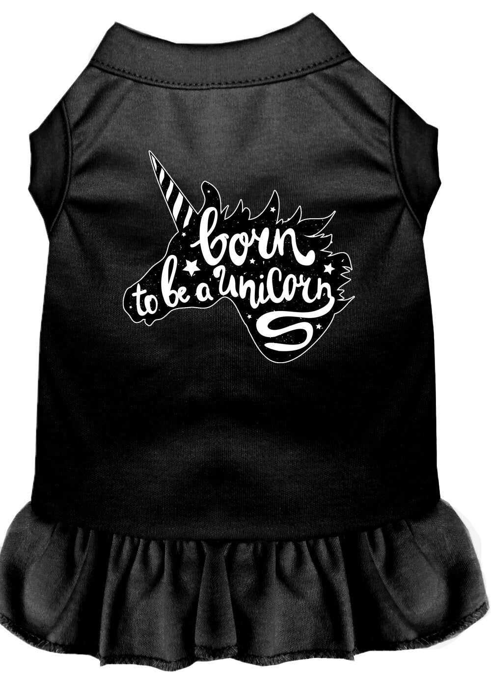 Pet Dress "Born To Be A Unicorn" Black