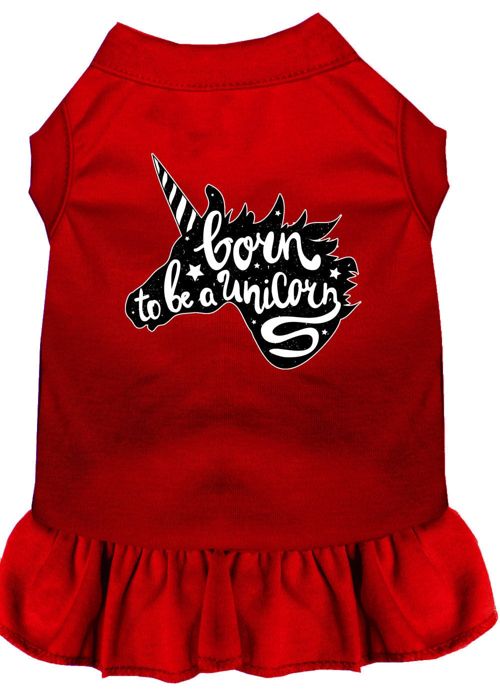 Pet Dress "Born To Be A Unicorn" Red