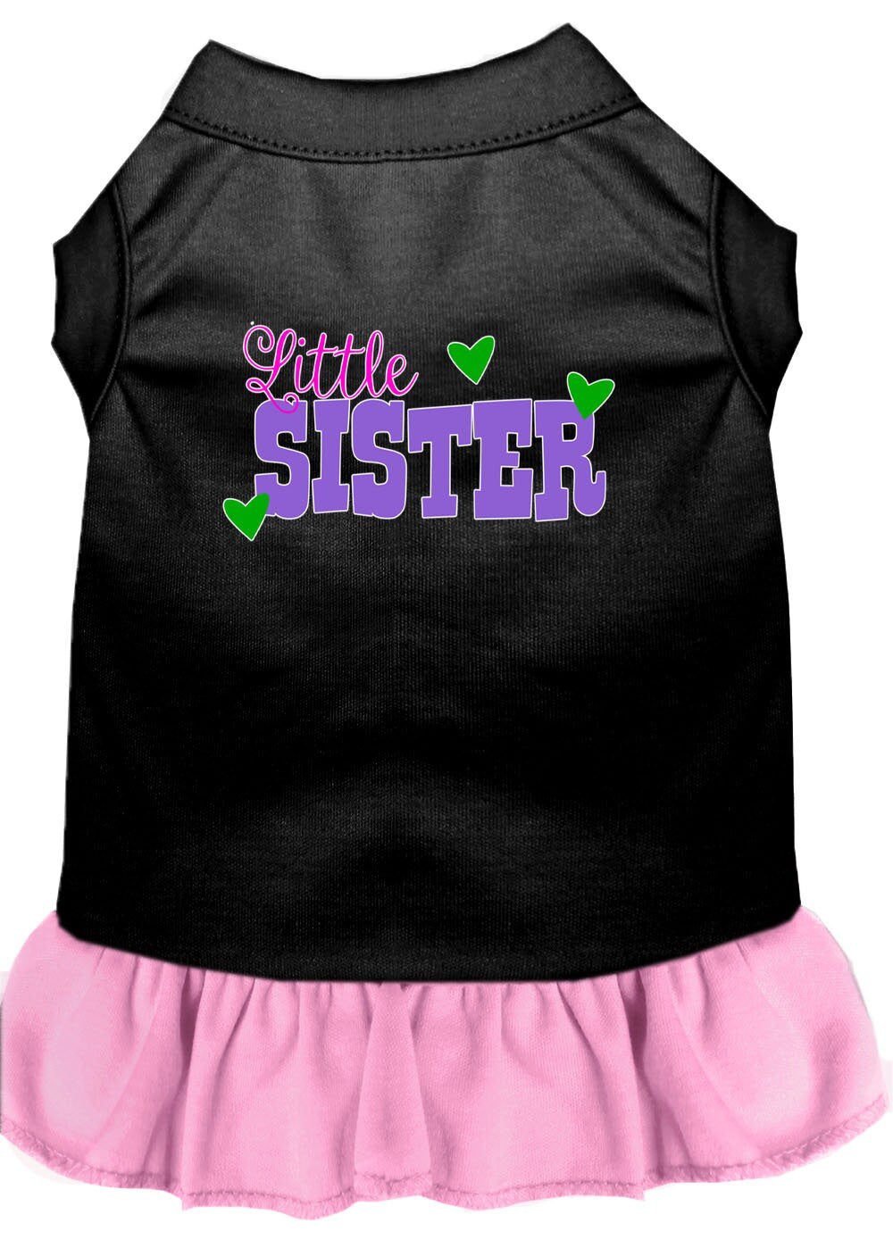 Pet Dress "Little Sister" Black W Light Pink
