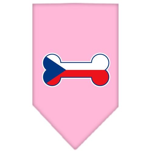 Pet and Dog Bandana Screen Printed, "Bone Shaped Czech Republic Flag"