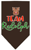 Christmas Pet and Dog Bandana Screen Printed, "Team Rudolph" Black