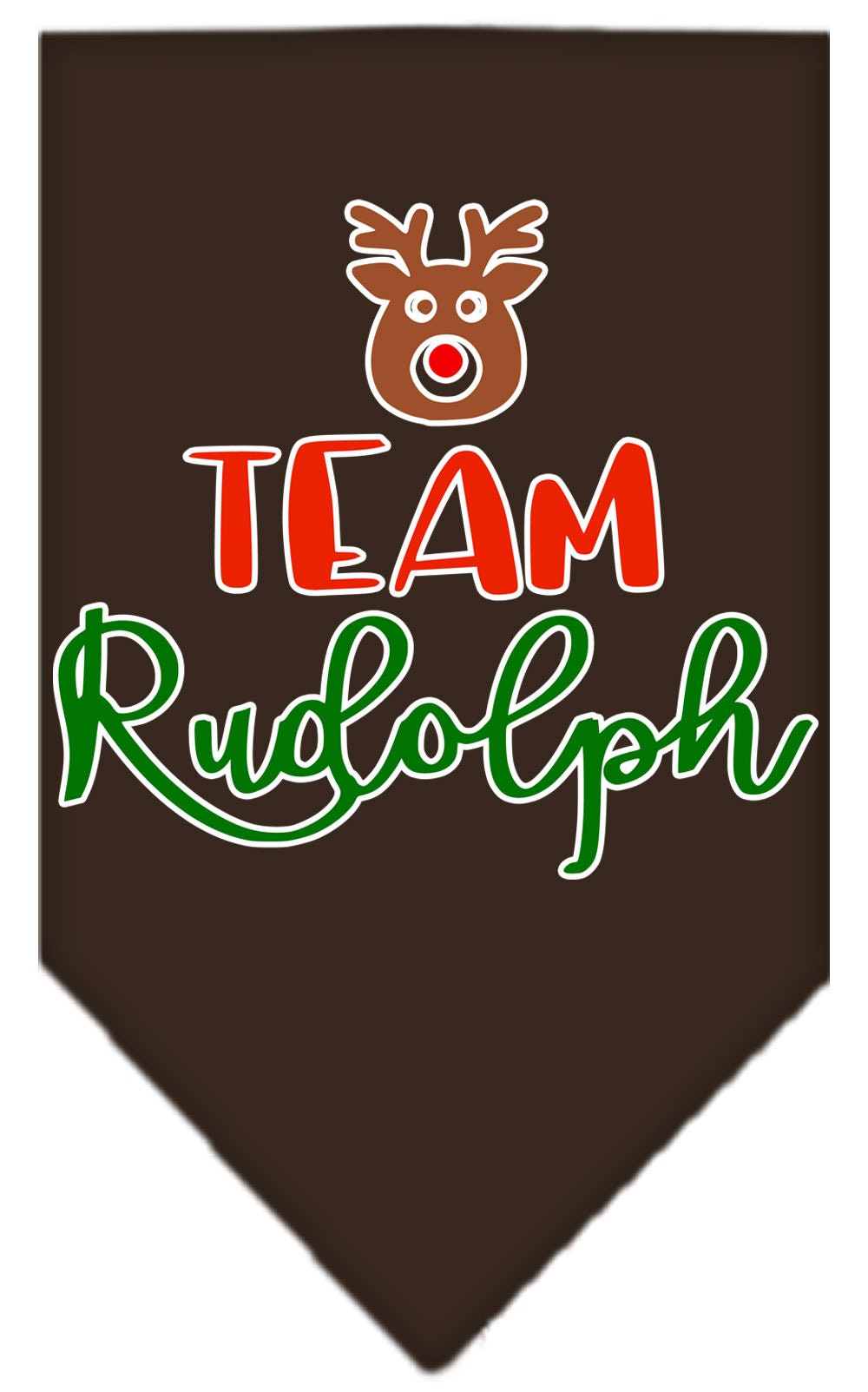 Christmas Pet and Dog Bandana Screen Printed, "Team Rudolph" Black