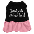 Halloween Pet Dress "Black Cats Are Bad Luck" Black W Light Pink