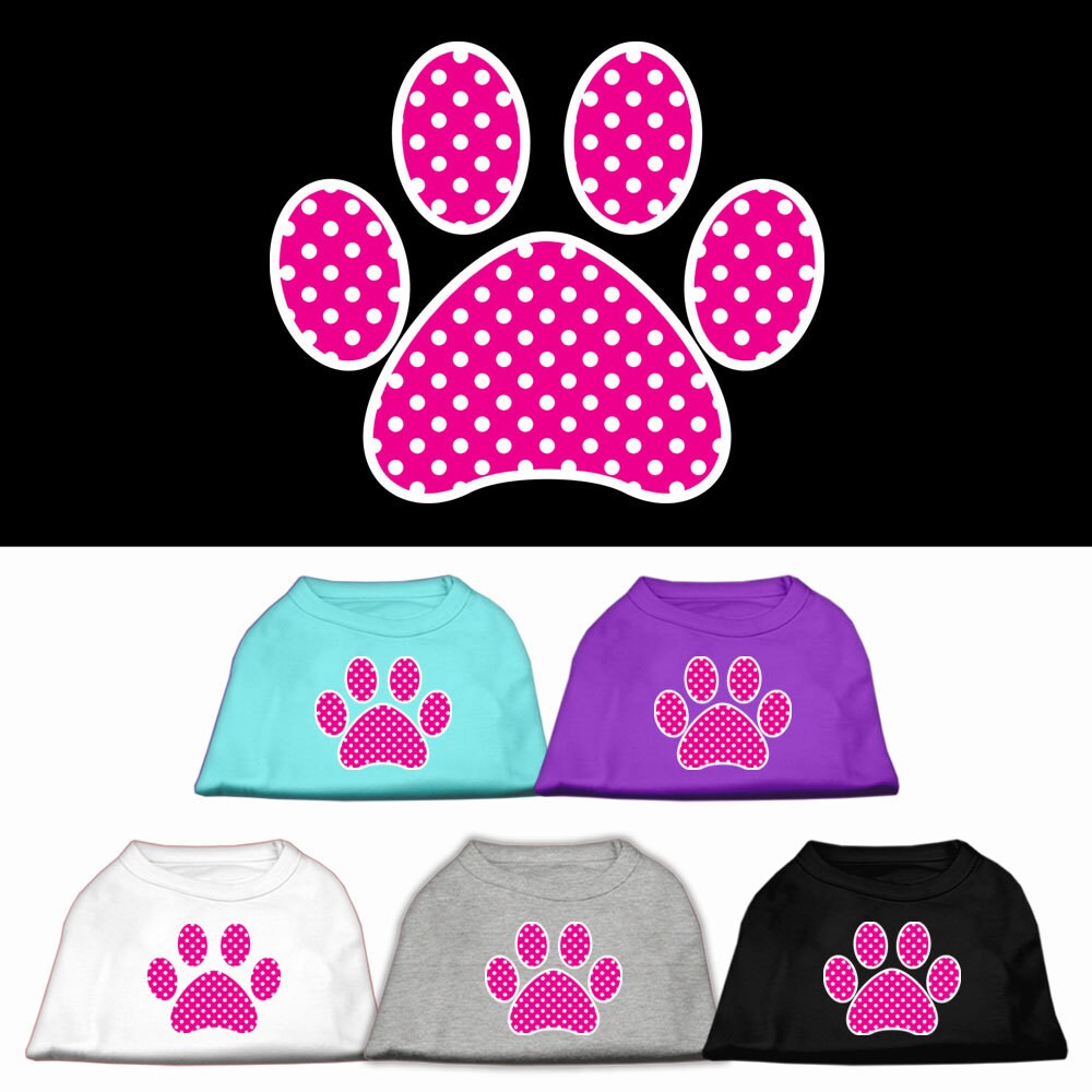 Pet Shirt "Pink Swiss Dot Paw"