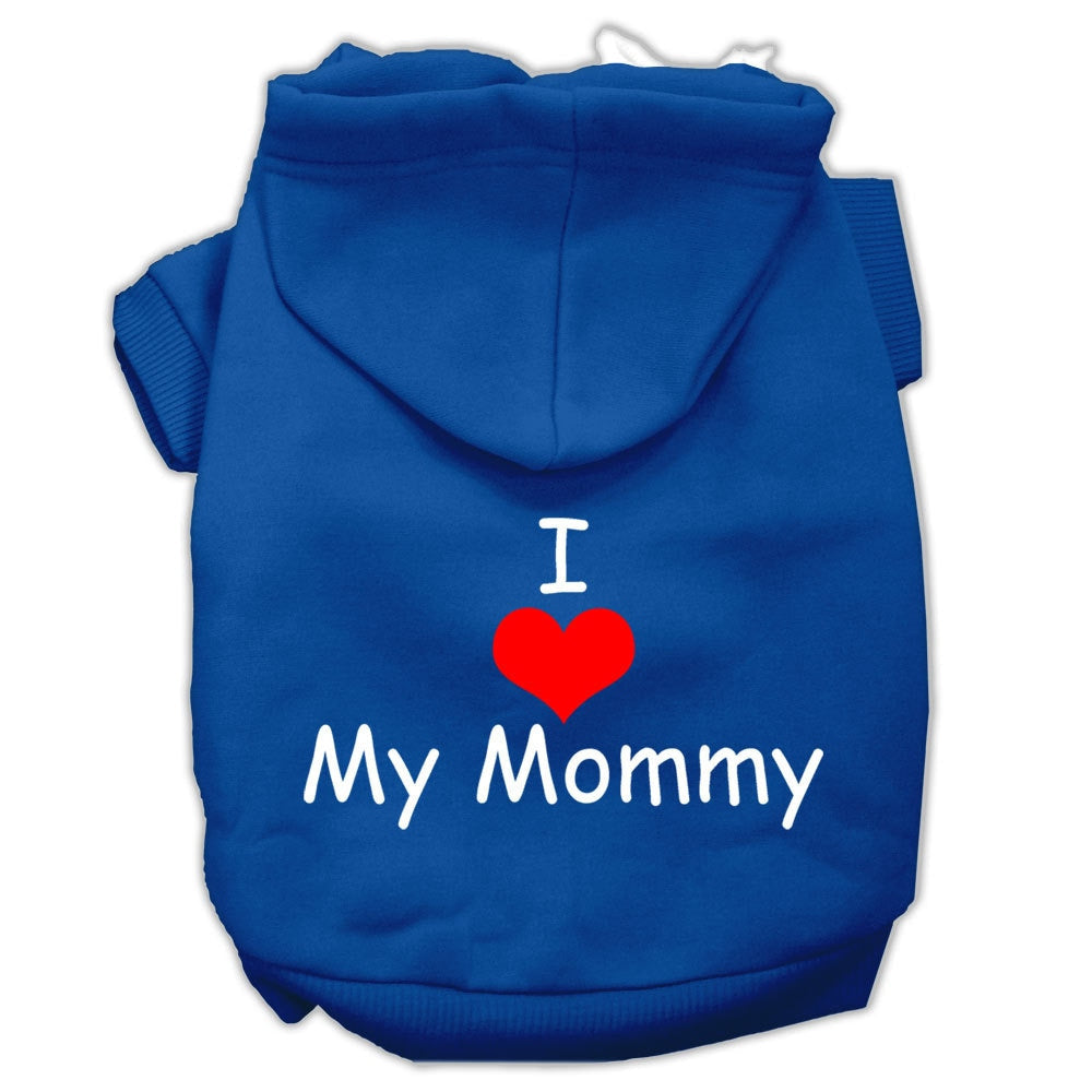 Pet Hoodie "I Love My Mommy" Blue