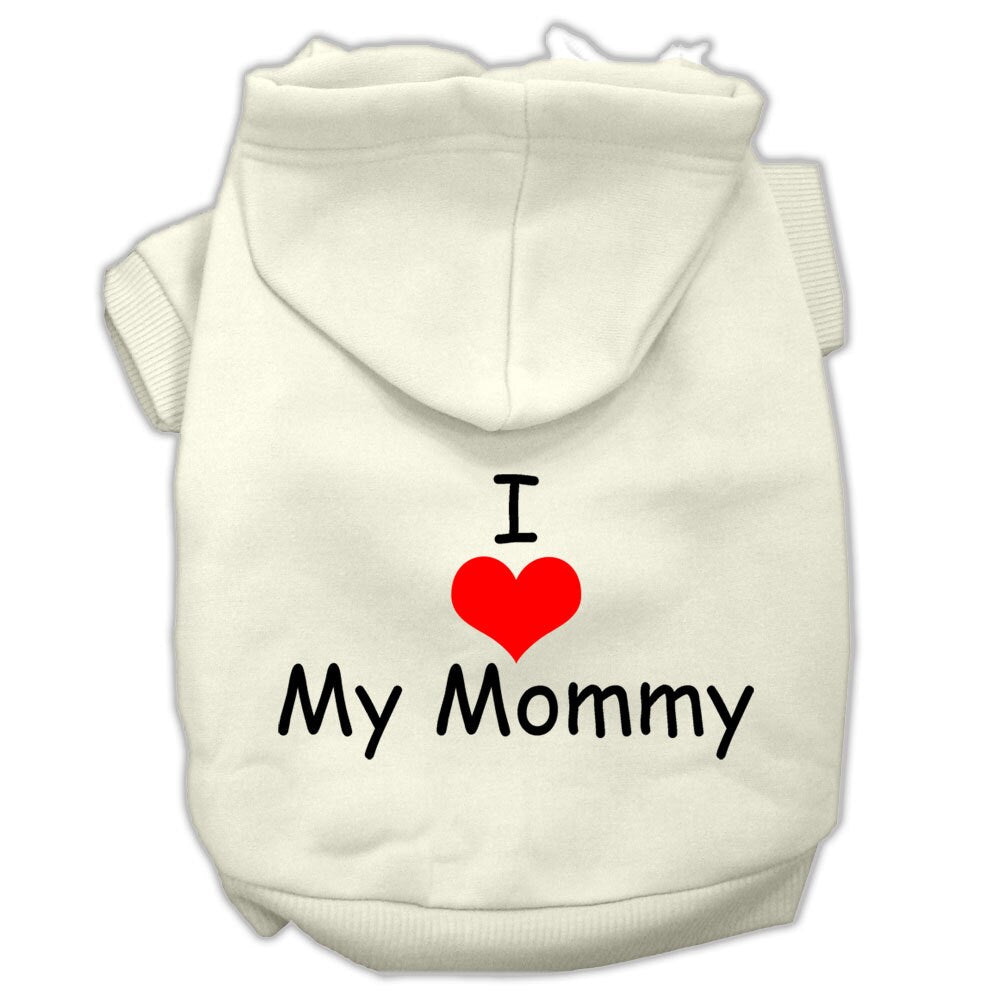 Pet Hoodie "I Love My Mommy" Cream
