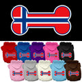 Pet, Dog & Cat Hoodie Screen Printed, "Bone Shaped Norway Flag"