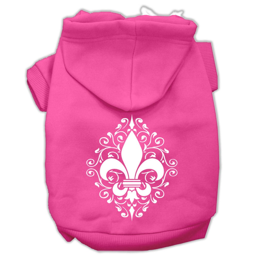 Pet Hoodie "Henna Fleur De Lis" Bright Pink