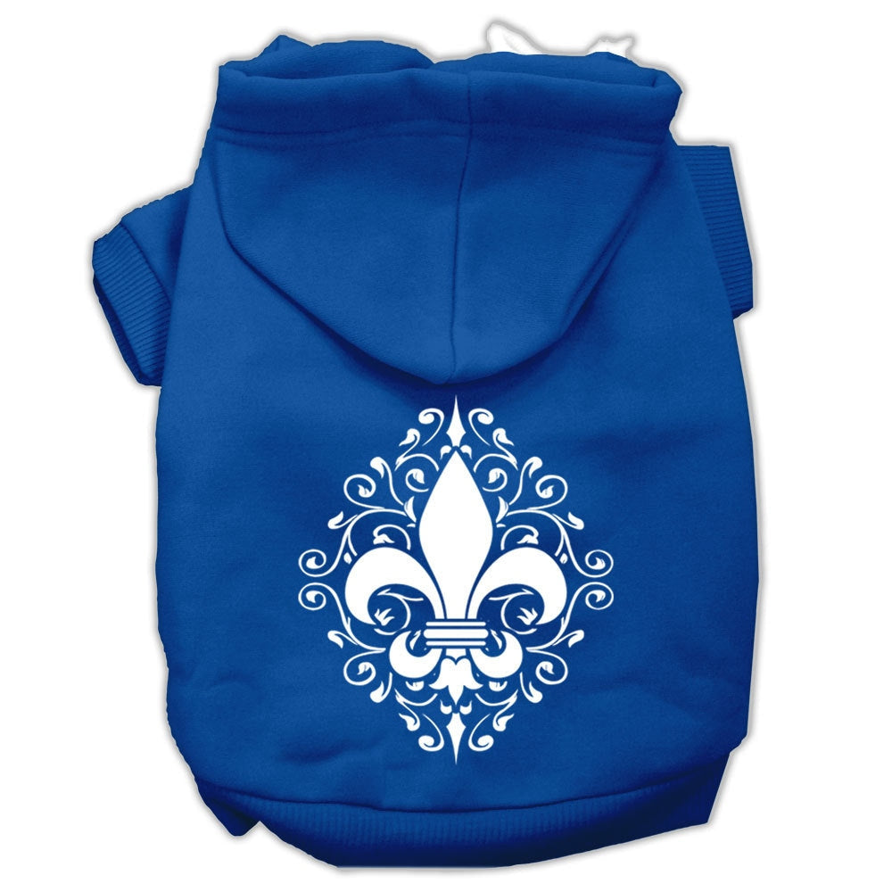 Pet Hoodie "Henna Fleur De Lis" Blue