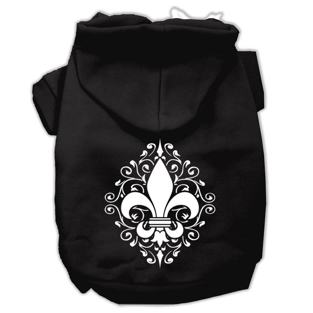 Pet Hoodie "Henna Fleur De Lis" Black