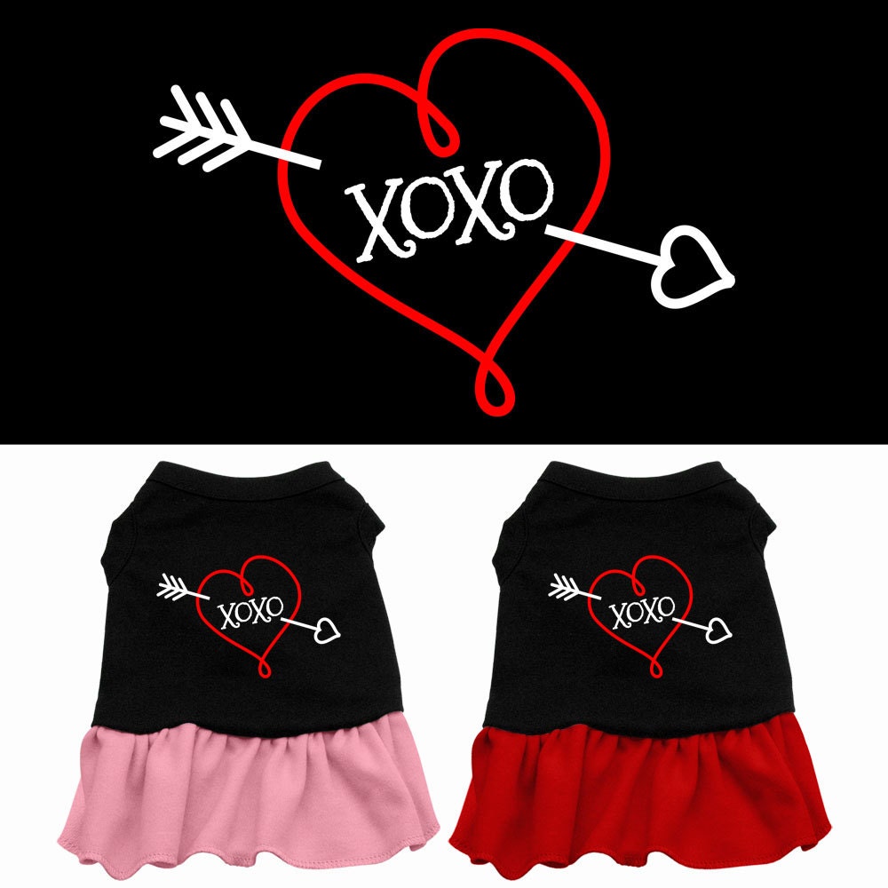 Pet Dress, Screen Printed, "XOXO"