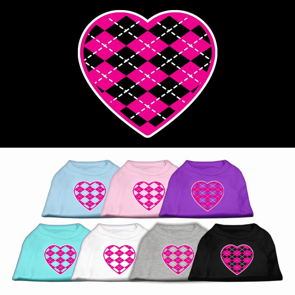 Pet Shirt "Argyle Heart Pink"