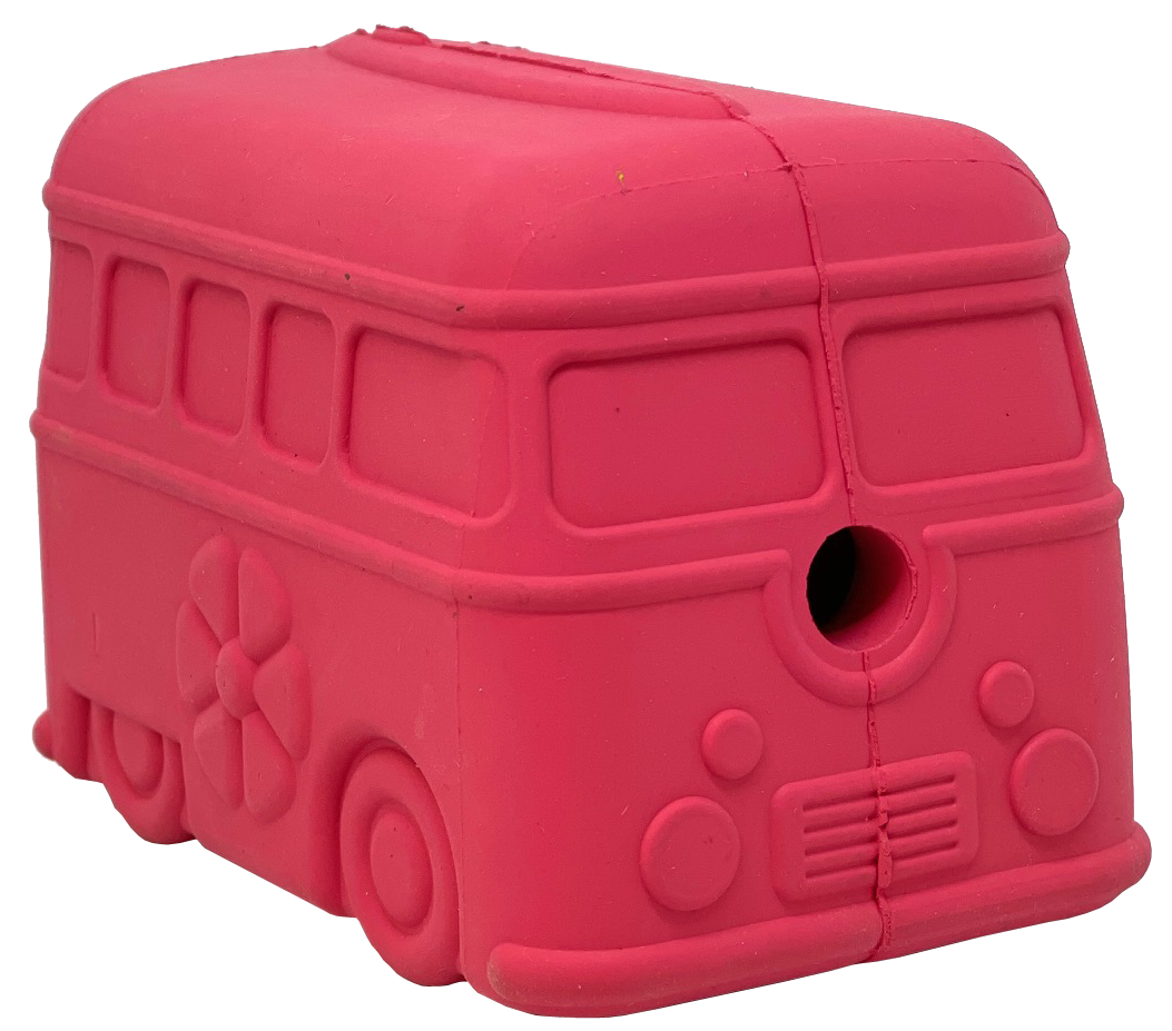 Surf's Up! Retro Van Dog Toy - Durable Chew Toy for Large Dogs | USA Made Surf's Up Van - Pink