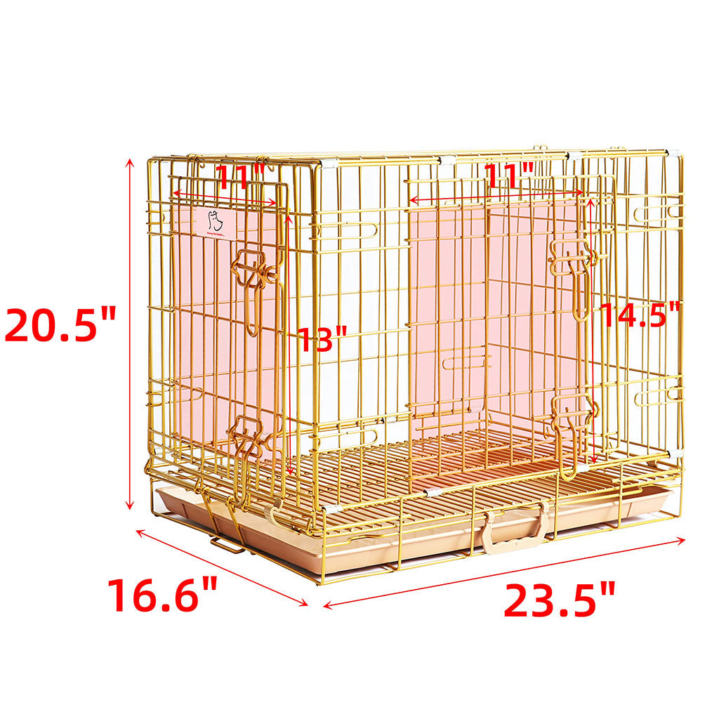 24-42" Collapsible Copper Gold Dog Crate GLD24-42 24 Inch 1 Pack