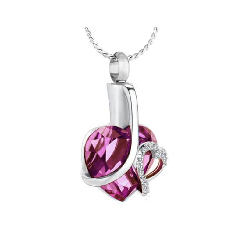 Titanic Heart Ashes Necklace Pendant Pink