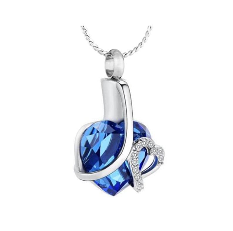 Titanic Heart Ashes Necklace Pendant Blue