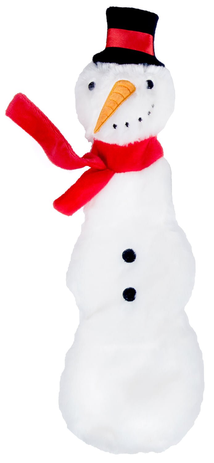 Jeffers Pet Christmas Characters Unstuffed Plush Squeaker Dog Toys, 12"L Snowman 1 ct 12"