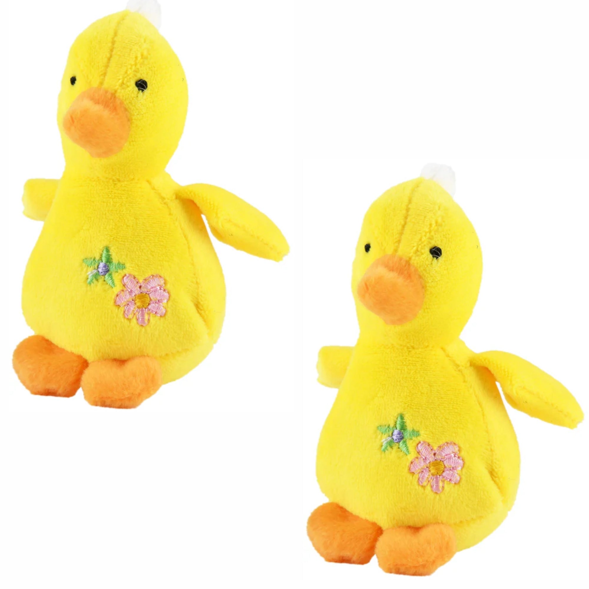 Jeffers 4" Baby Duck Plush Squeaker Dog Toys Yellow 2 ct