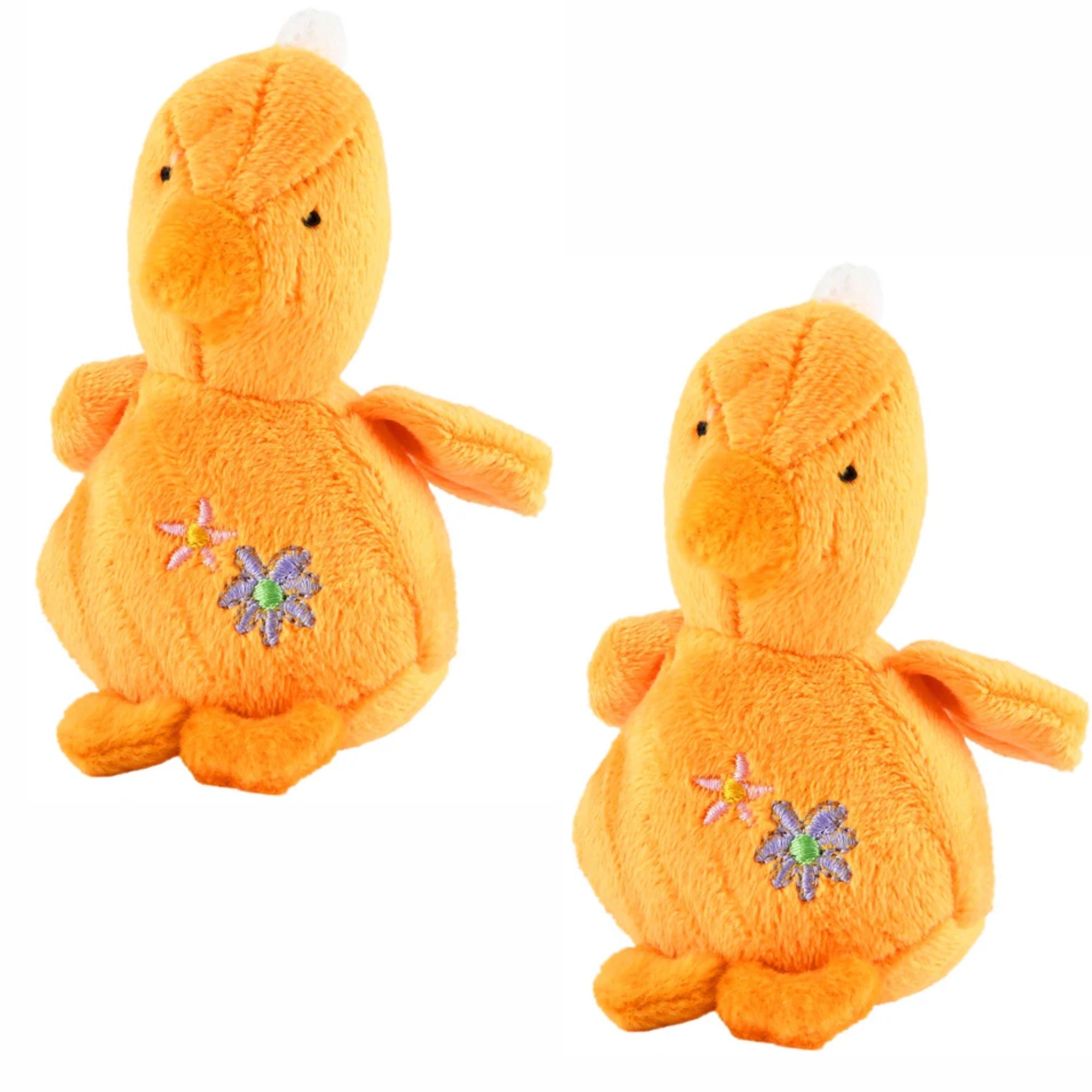 Jeffers 4" Baby Duck Plush Squeaker Dog Toys Orange 2 ct