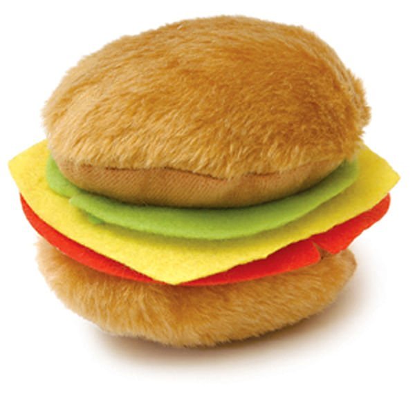 Jeffers American Grill Time Plush Squeaker Dog Toys - Hamburger or Hot Dog Hamburger 4.5" 1 ct