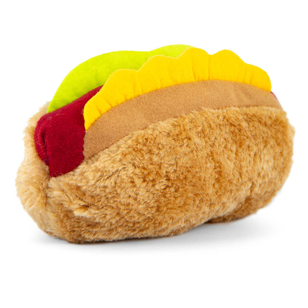 Jeffers American Grill Time Plush Squeaker Dog Toys - Hamburger or Hot Dog Hotdog 6" 1 ct