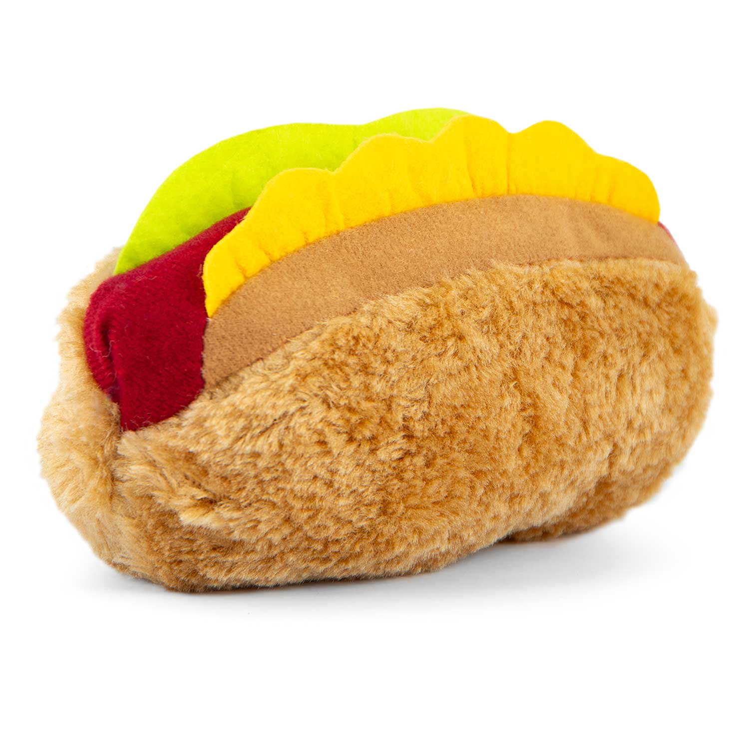 Jeffers American Grill Time Plush Squeaker Dog Toys - Hamburger or Hot Dog Hotdog 6" 1 ct