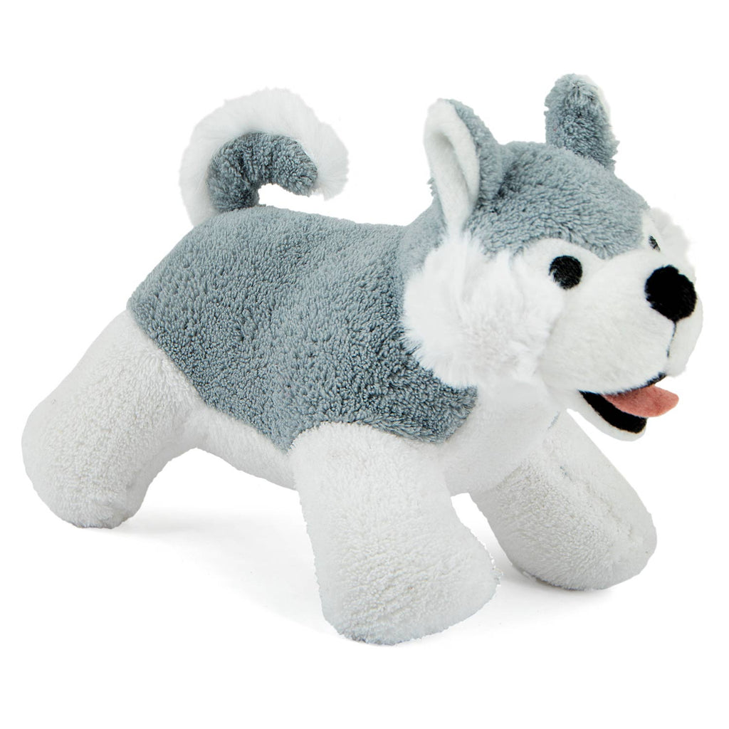 Jeffers Animal Cuddlers Plush Squeaky Dog Toys Gray White Dog 1 ct