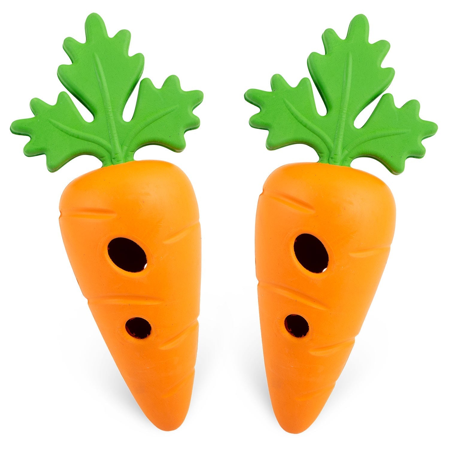 Jeffers Baby Carrot Natural Rubber Treat Dispensing Dog Dental Chew Toy Multi Small 2