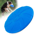 Jeffers Blue Bone Stamped Frisbee Natural Rubber 8 Inch Dog Toy for Fetching & Chewing Blue Medium 1