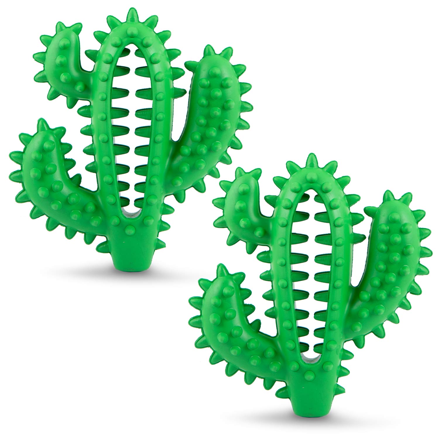 Jeffers Cactus Natural Rubber Dental Chew Toy for Dogs for Healthy Chewing Habits Green Medium 2