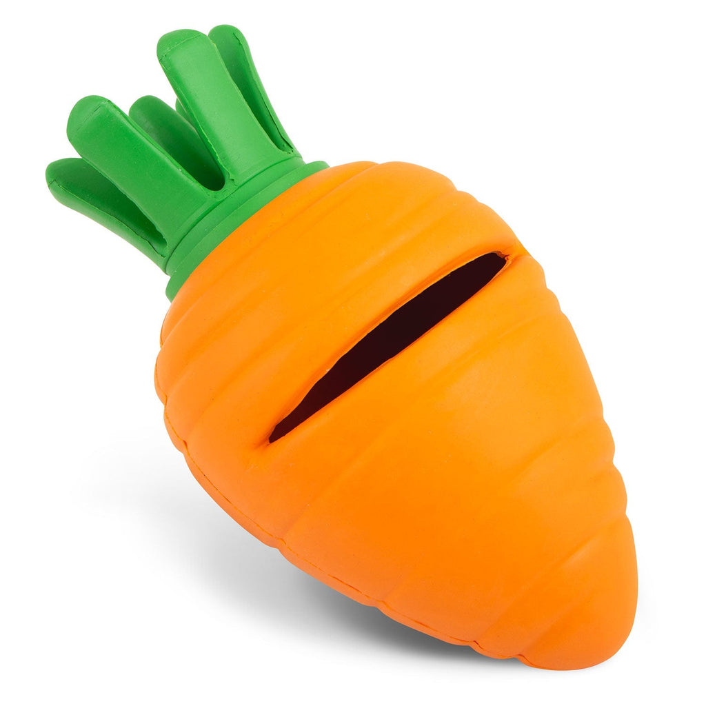 Jeffers Carrot Natural Rubber Treat Dispensing Dental Dog Chew Toy with Slit Multi Medium 1