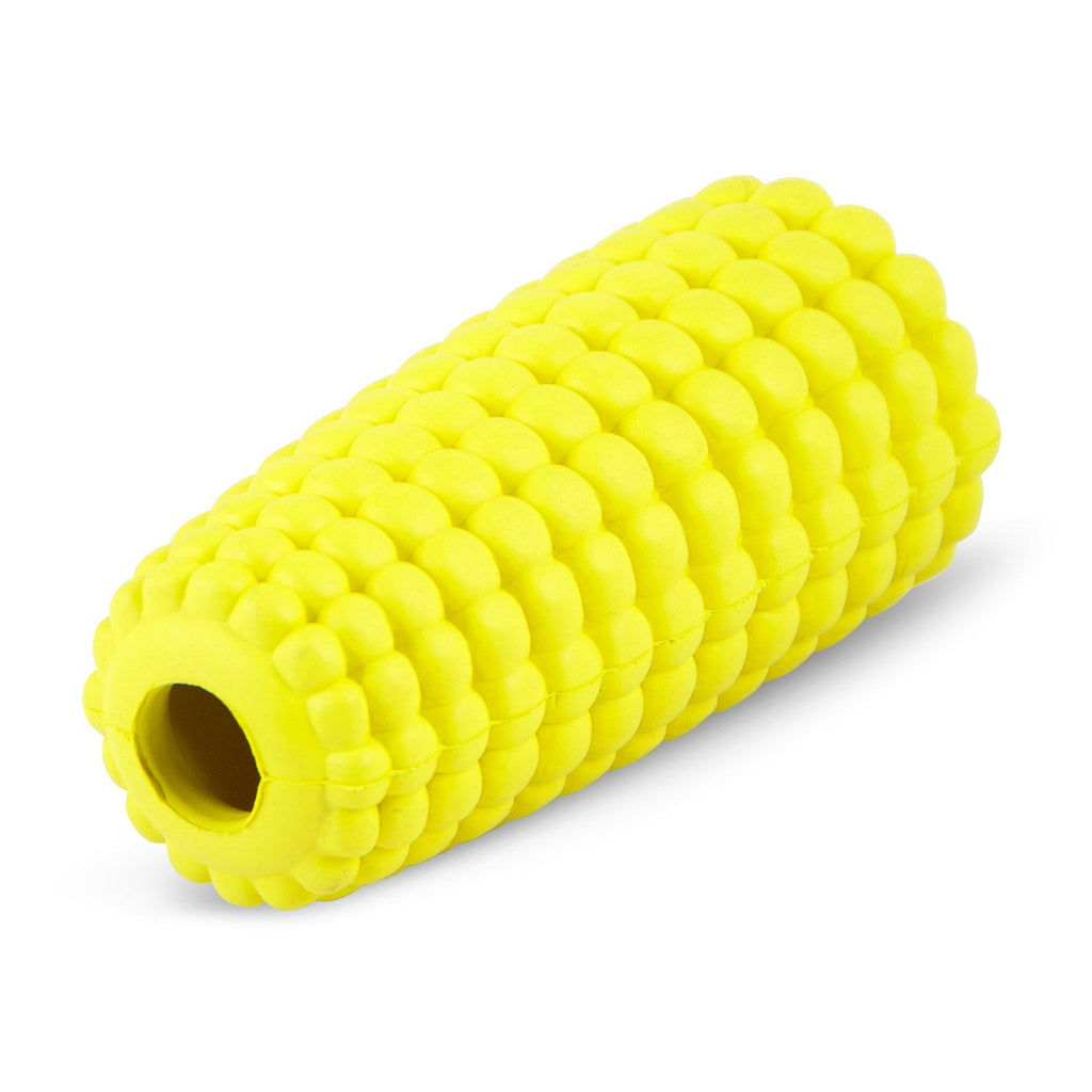 Jeffers Corn Cob Natural Rubber Stuffable Treat Dispenser Dog Dental Chew Toy Yellow Medium 1