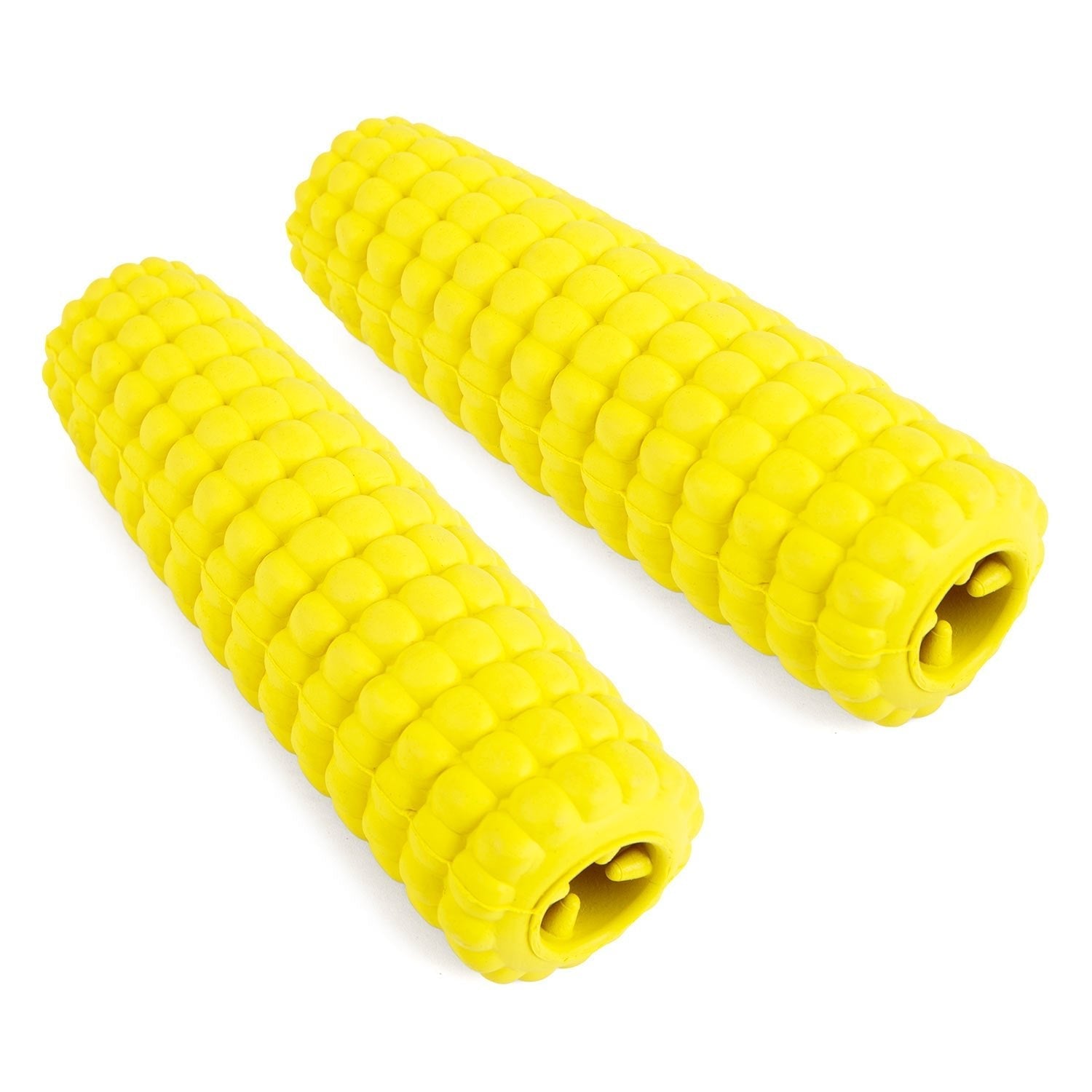 Jeffers Corn Cob Natural Rubber Treat Dispensing Dog Chew Toy with Dental Benefits Yellow Medium 2