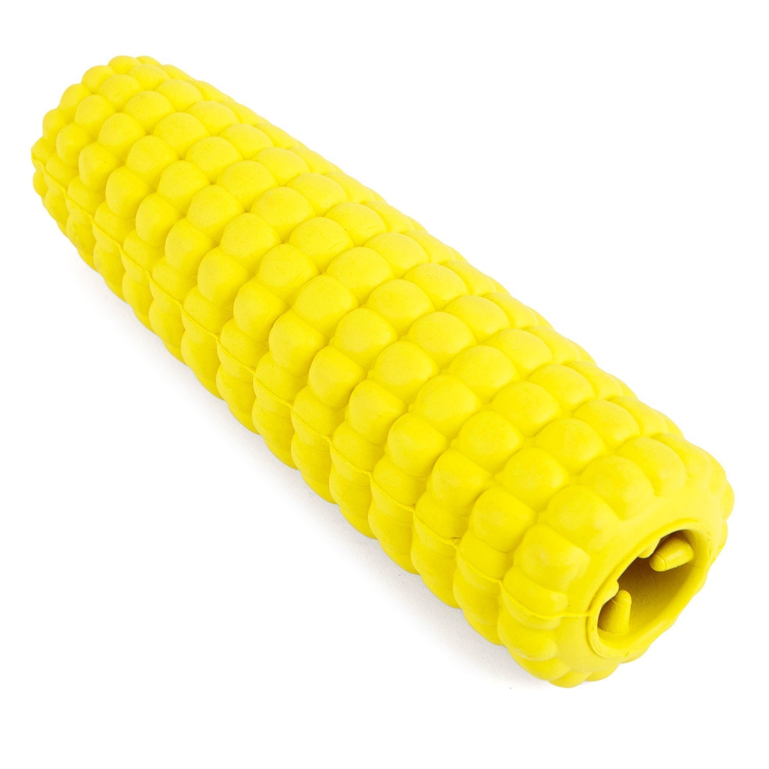 Jeffers Corn Cob Natural Rubber Treat Dispensing Dog Chew Toy with Dental Benefits Yellow Medium 1