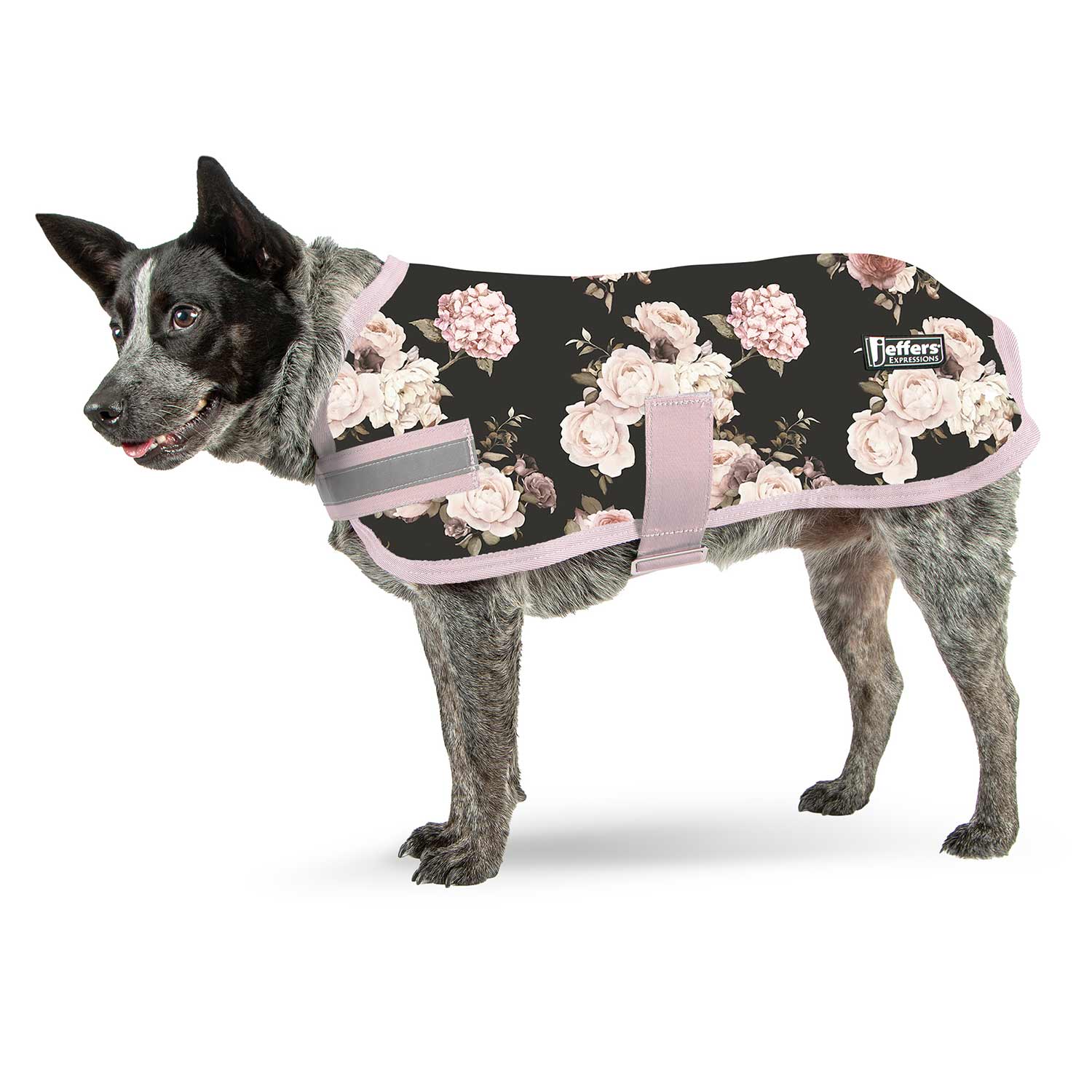Jeffers Expression 600D Waterproof Ripstop Dog Coat, 240 Gram Rose Garden