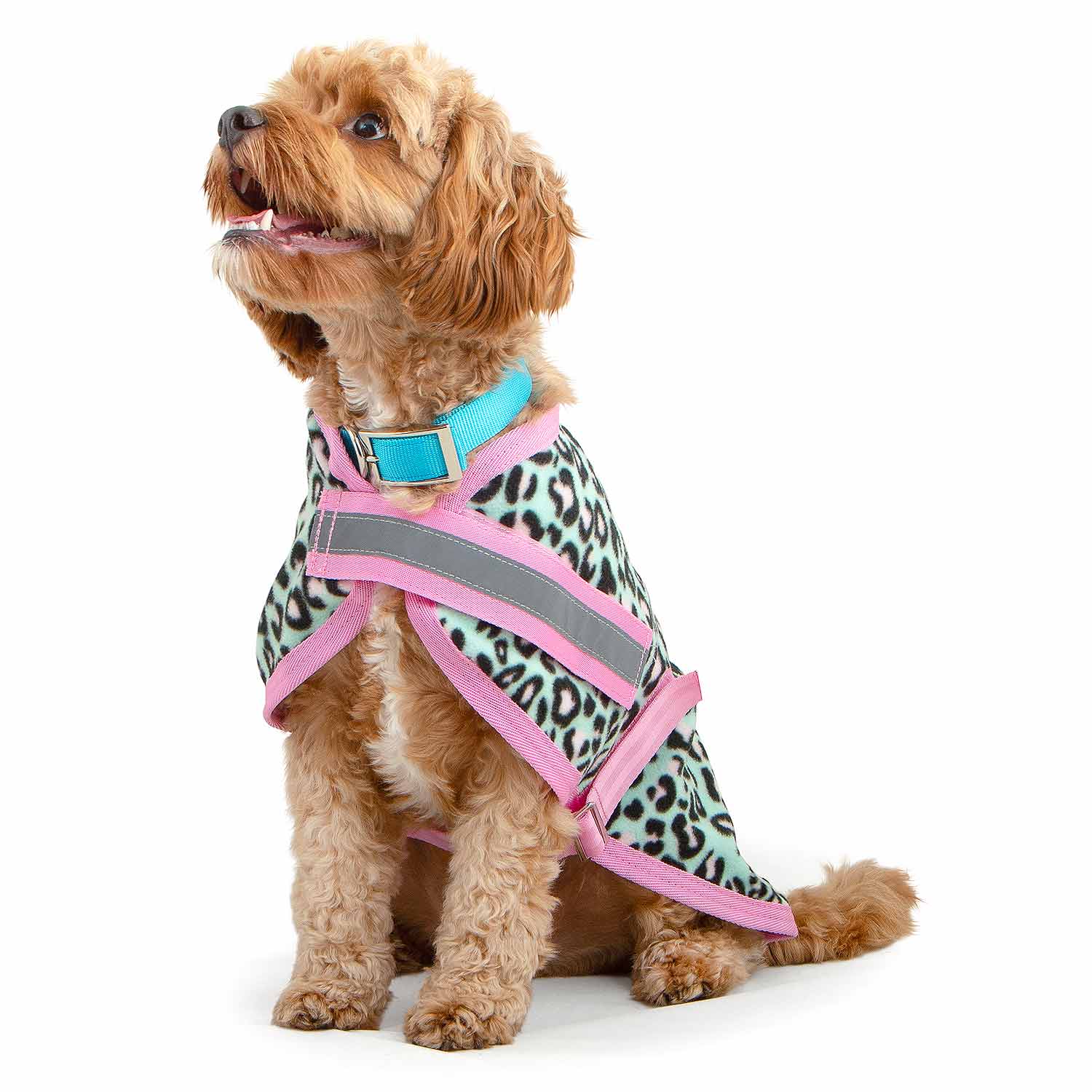 Jeffers Expression Moisture-Wicking Fleece Dog Coat Party Cheetah