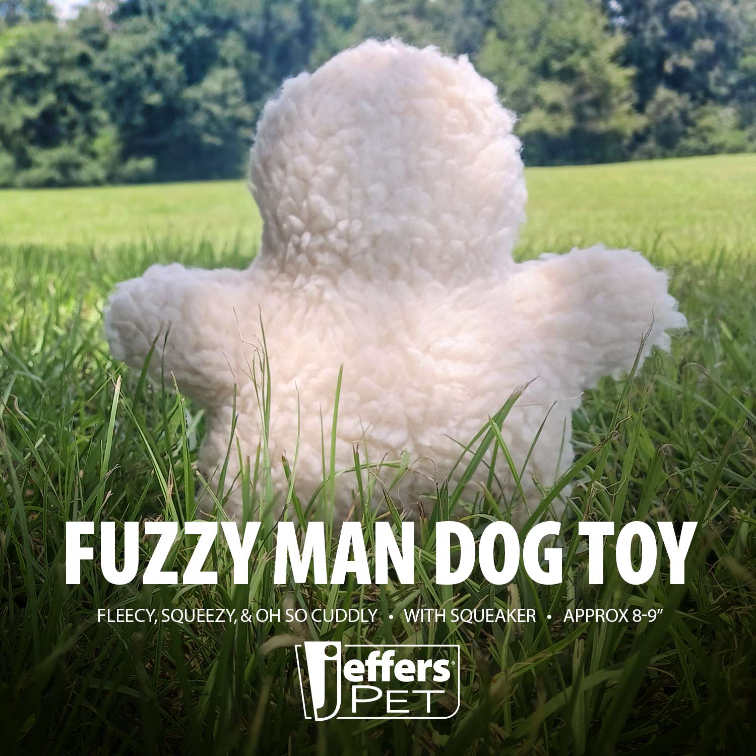 Jeffers Fuzzy Shapes Squeaker Dog Toys, Natural Color, Star/Man/Bone