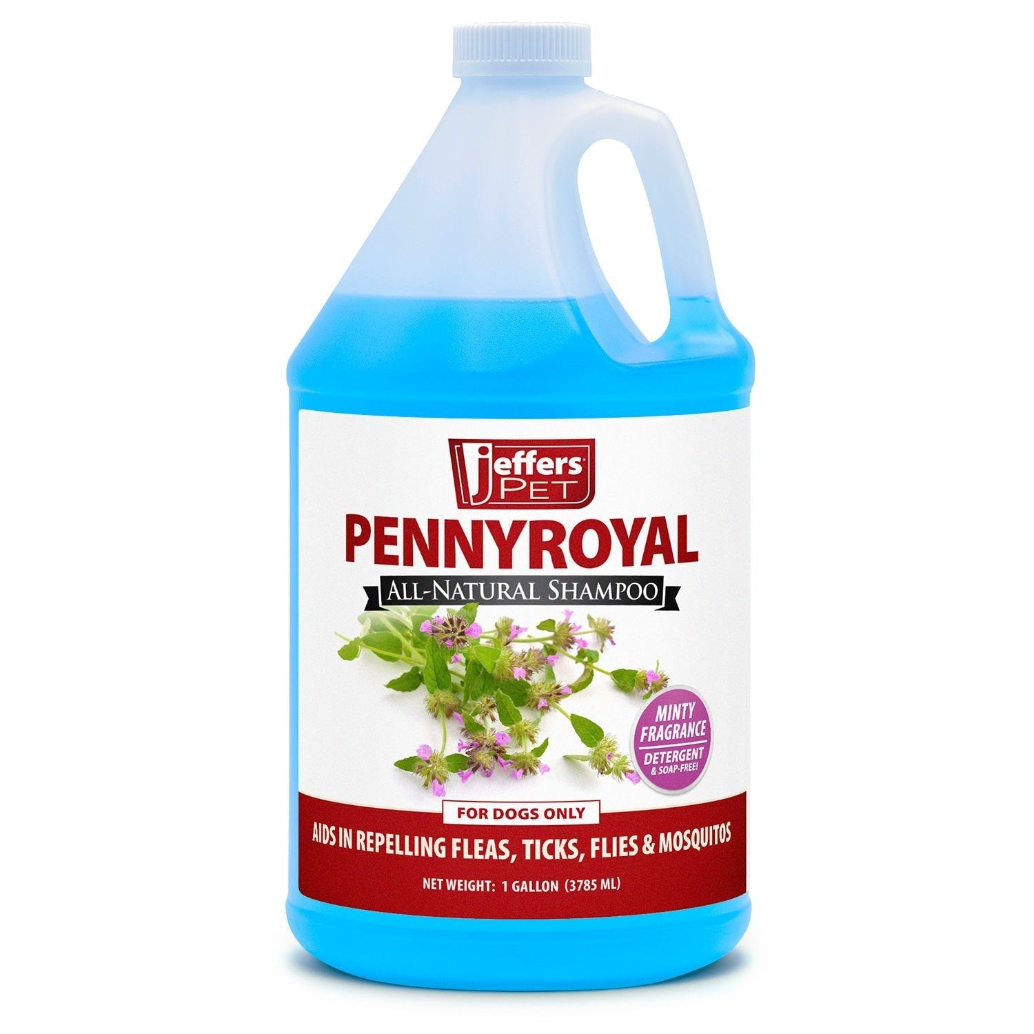 Jeffers Natural Flea & Tick Pennyroyal Dog Shampoo - Aids in Repelling Fleas, Ticks, Flies & Mosquitos Mint 1 Gallon 1
