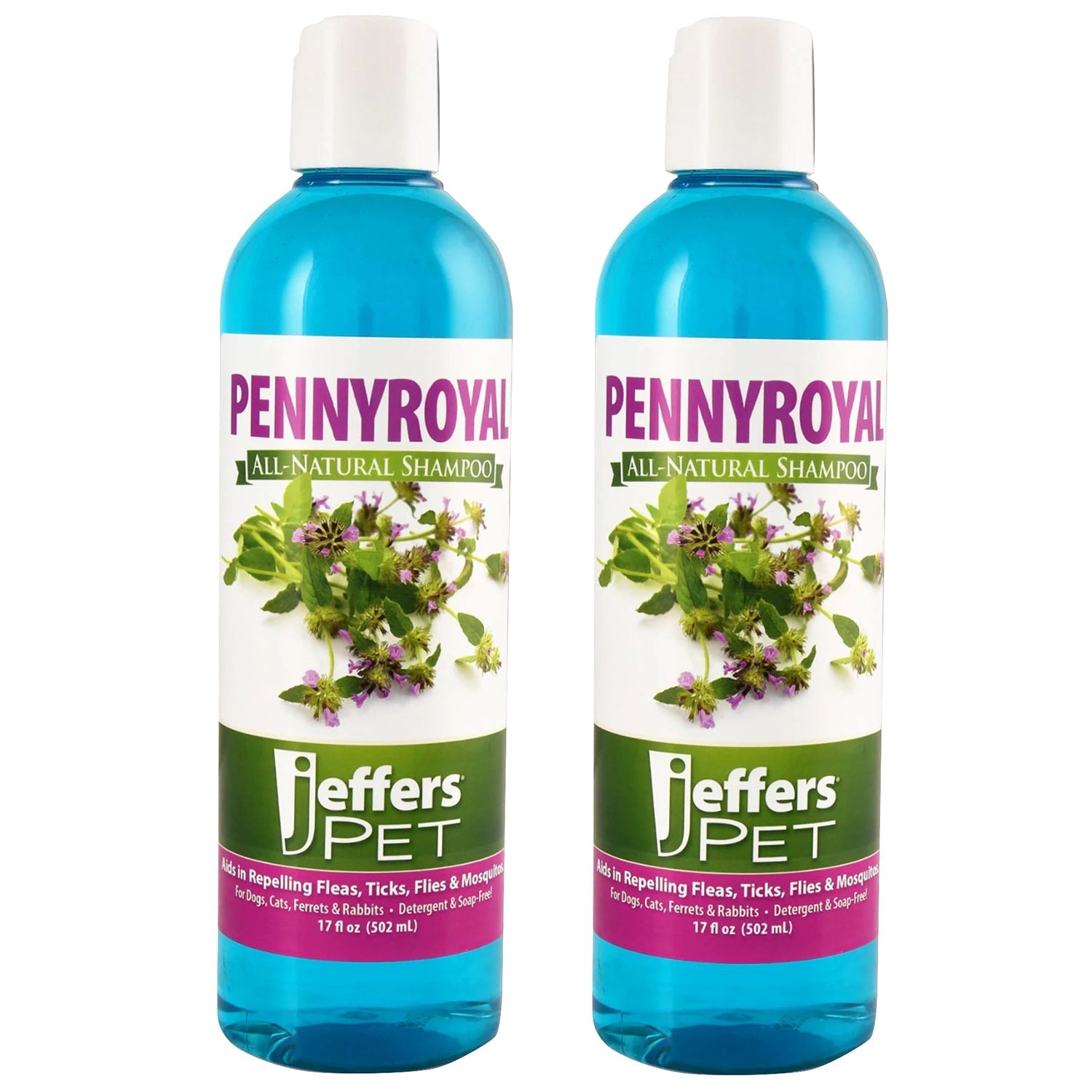 Jeffers Natural Flea & Tick Pennyroyal Dog Shampoo - Aids in Repelling Fleas, Ticks, Flies & Mosquitos Mint 17 oz 2
