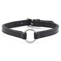 Jeffers Padded Black Leather Dog Collars with O-Ring and Nickel Hardware Black