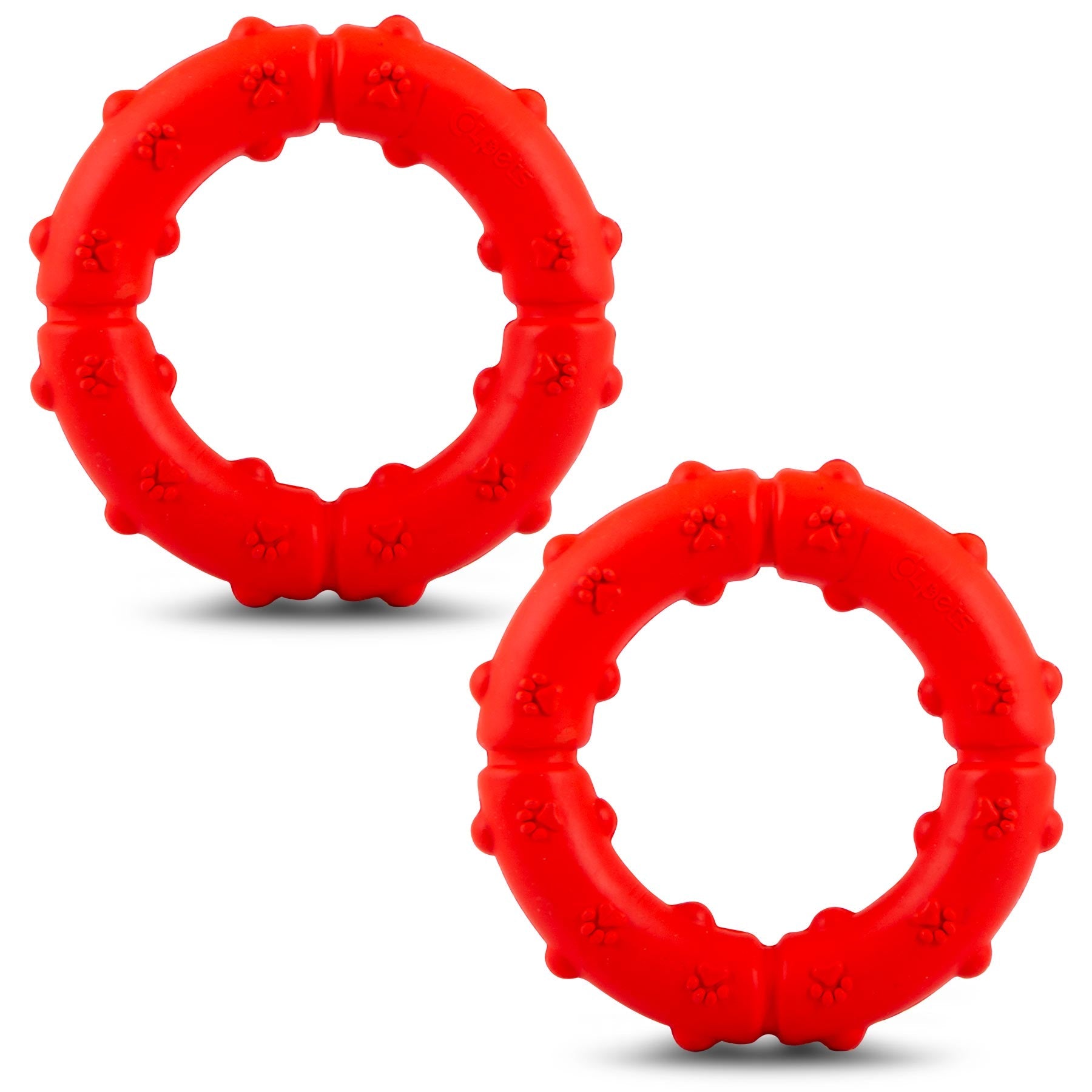 Jeffers Paw Ring Tugger Natural Rubber Dog Dental Chew & Fetch Toy Assorted Medium 2