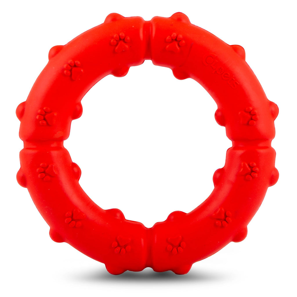 Jeffers Paw Ring Tugger Natural Rubber Dog Dental Chew & Fetch Toy Assorted Medium 1