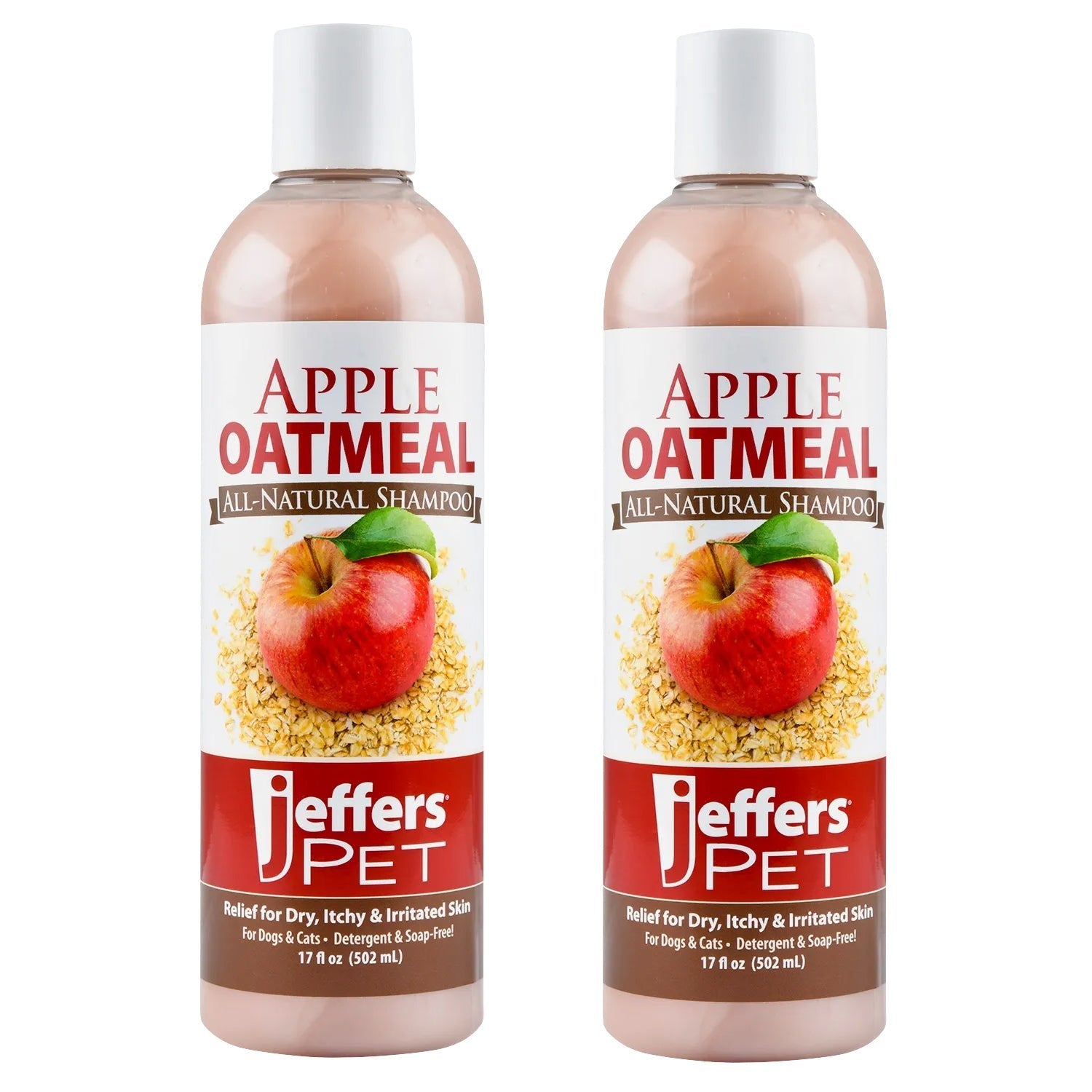 Jeffers Pet Apple Oatmeal All-Natural Hypoallergenic Dry Skin Shampoo for Dogs and Cats 17 oz 2