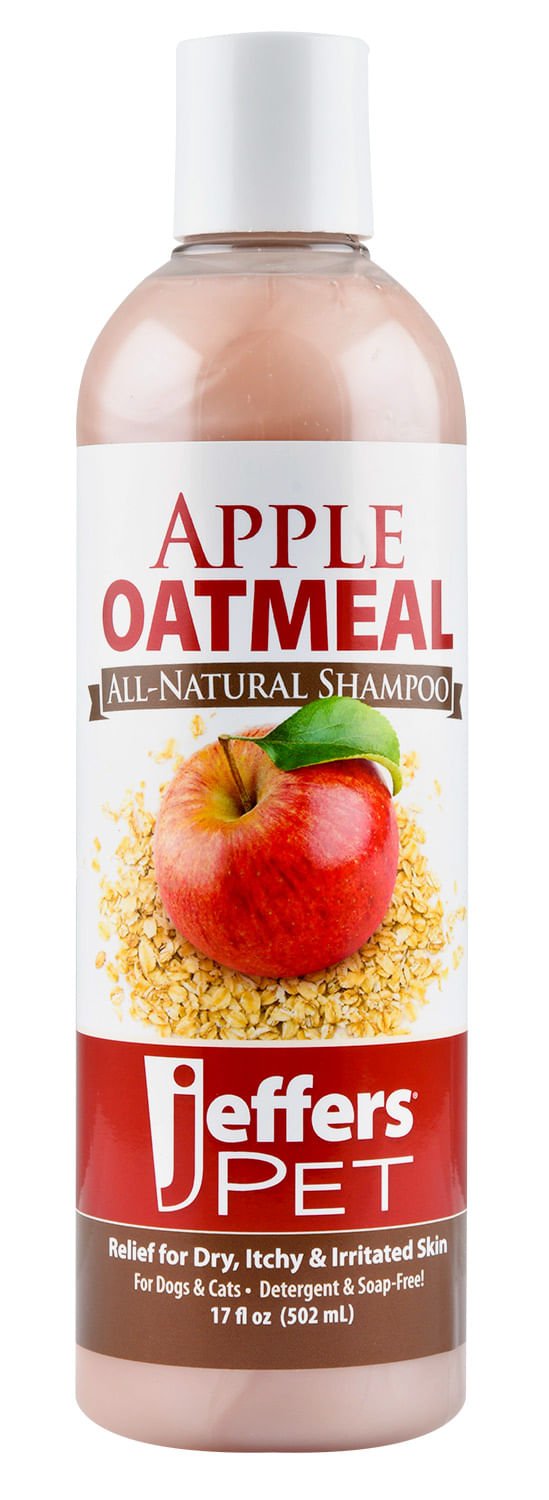 Jeffers Pet Apple Oatmeal All-Natural Hypoallergenic Dry Skin Shampoo for Dogs and Cats 17 oz 1
