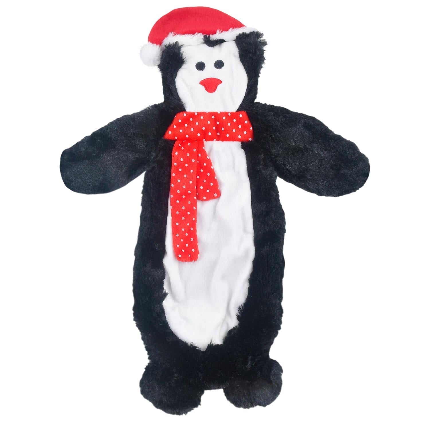 Jeffers Pet Christmas Characters Unstuffed Plush Squeaker Dog Toys, 12"L Penguin 1 ct 12"